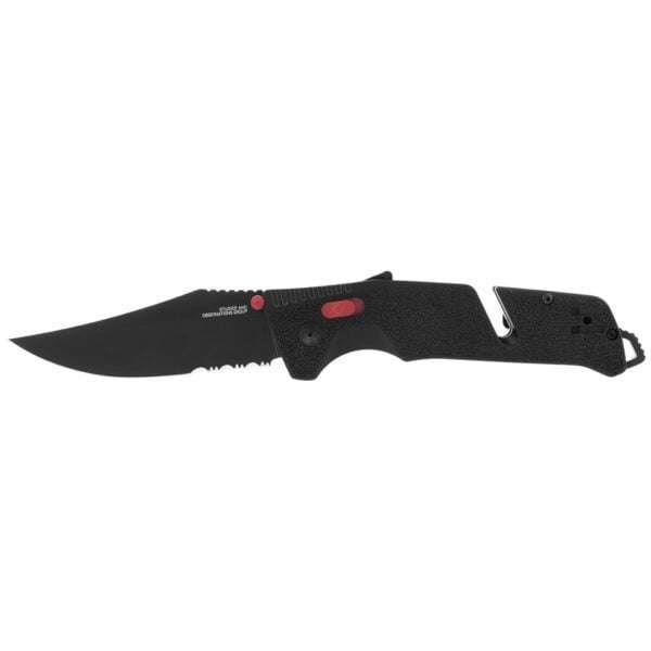 SOG-TRIDENT AT – BLACK & RED – PARTIALLY SERRATED SOG Gladewater Knife