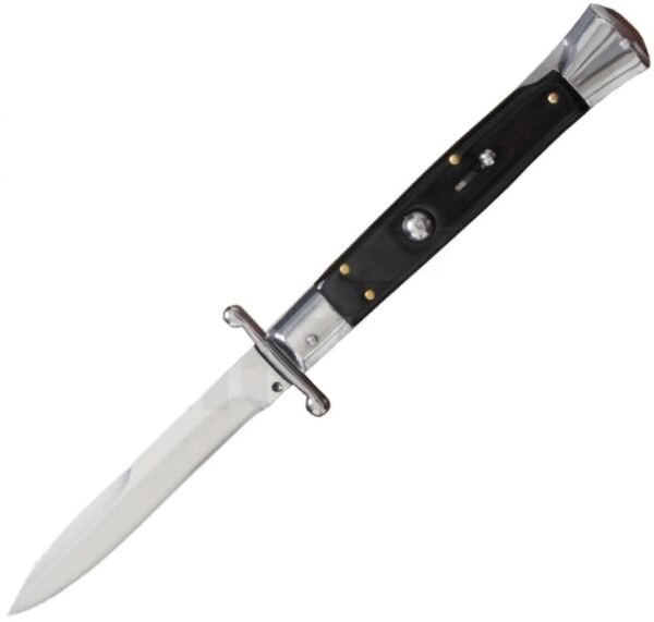 MILANO 10″ SWINGUARD BLACK SWIRL AUTOMATIC KNIFE (4.2″ POLISH) Other Brands Gladewater Knife