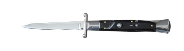 MILANO 10″ SWINGUARD BLACK SWIRL AUTOMATIC KNIFE (4.2″ POLISH) KRIS Other Brands Gladewater Knife