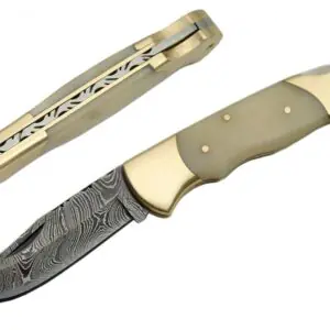 4.25″ BONE CURVED BOLSTER FOLDER Rite Edge Gladewater Knife