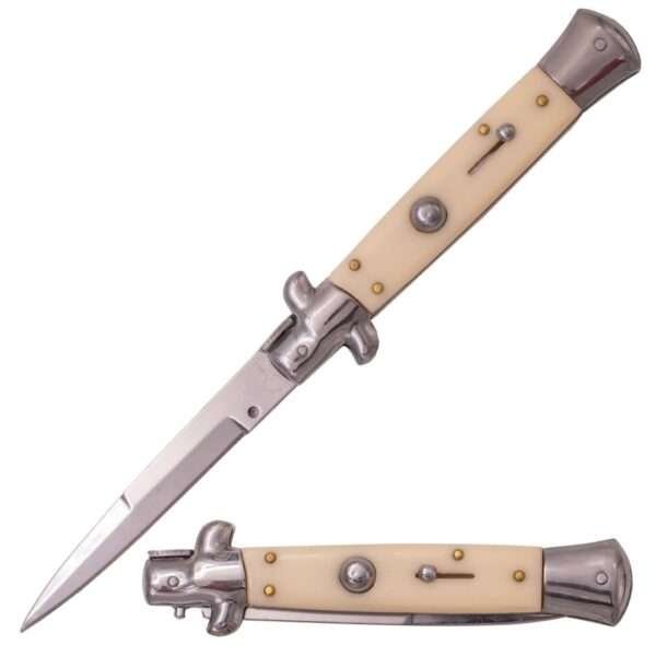 ITALIAN STYLE 9″ STILETTO FAUX IVORY Other Brands Gladewater Knife