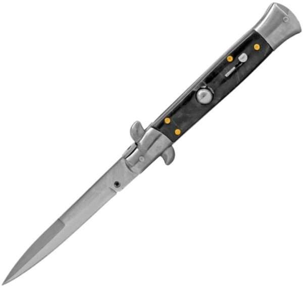 ITALIAN STYLE 9″ STILETTO BLACK MARBLE Other Brands Gladewater Knife