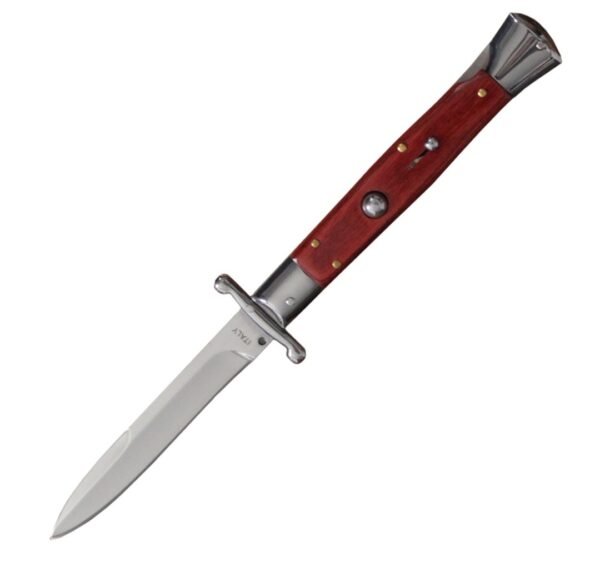 MILANO 10″ SWINGUARD RED WOOD AUTOMATIC KNIFE (4.2″ POLISH) Other Brands Gladewater Knife