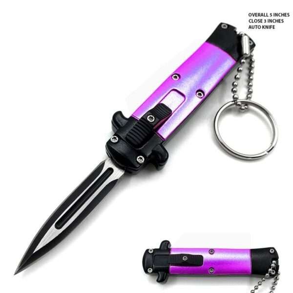 Mini Purple Key Chain OTF Knife Double Edge Blade Other Brands Gladewater Knife