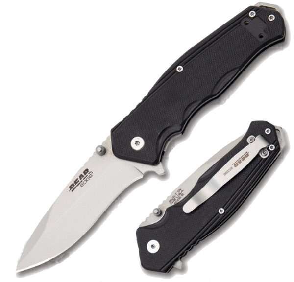 4 1/2 In. Black G10 Sideliner W/trigger And Ball Bearing Washers Cold Steel Gladewater Knife