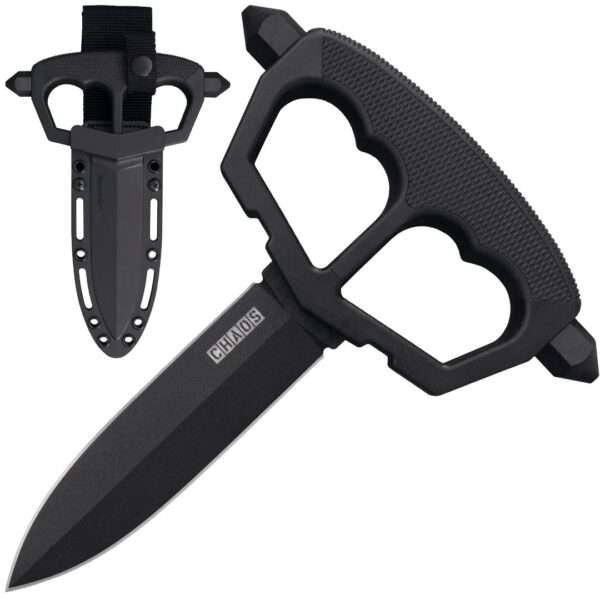 CHAOS PUSH KNIFE W/ 2 BOLTS SK5 BLK FINE POWDER COAT Push Daggers Gladewater Knife