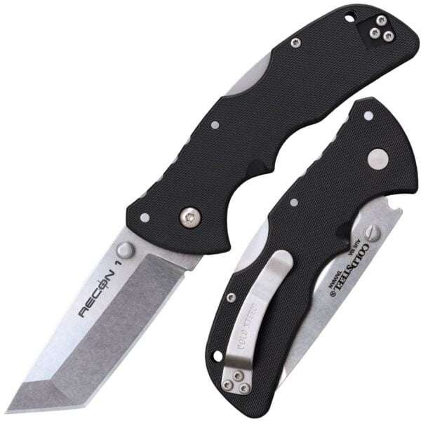 Mini Recon 1 Tanto Point Folding Knife 3″ Japanese AUS-10A Stonewash Cold Steel Gladewater Knife