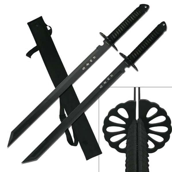 HK-6183 – Two piece Black 28″ Ninja Sword Set Other Swords Gladewater Knife