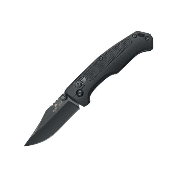 3 3/4 In. Black Aluminum Slide Lock Modified Clip Point W/Pocket Clip Bear & Son Gladewater Knife