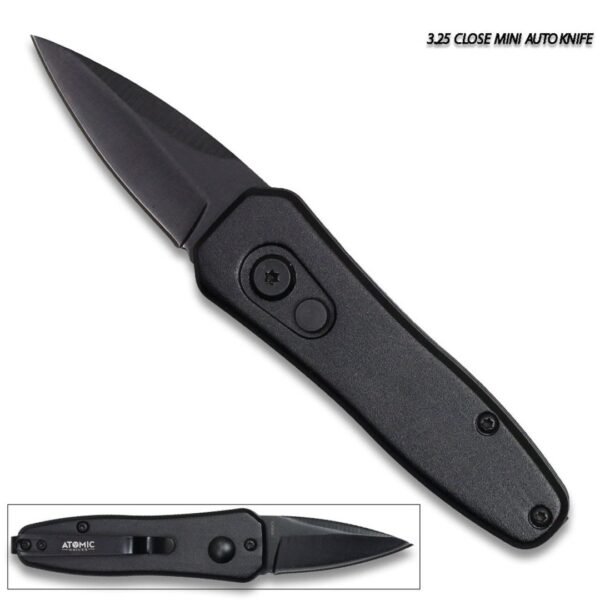 Auto 2″ Black Spear Blade Mini Gladewater Knife